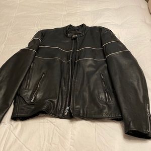 Leather motorcycle jacket